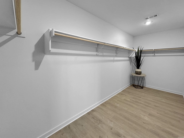 spacious closet with light wood-type flooring