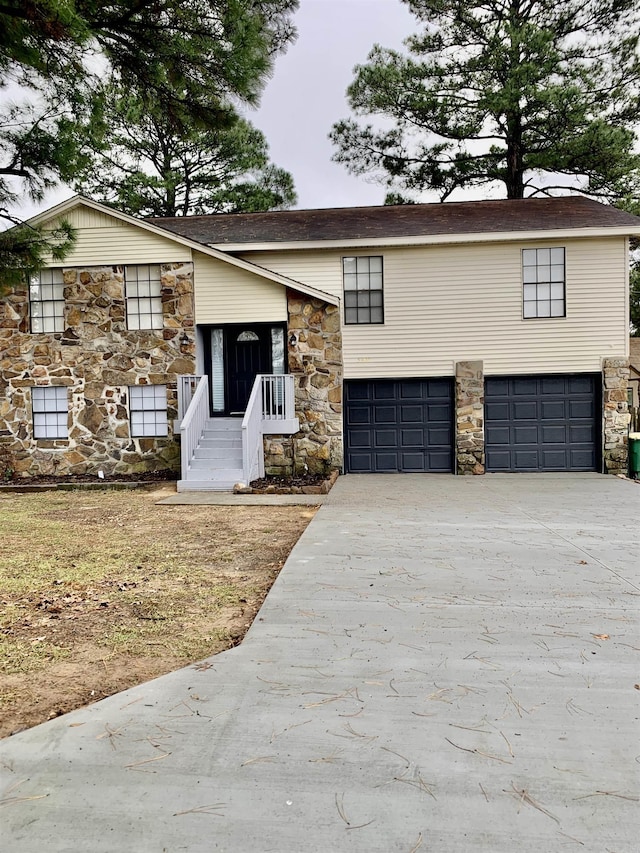 view of front of house with a garage