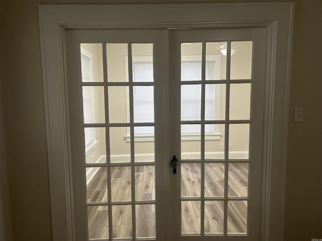 doorway to outside featuring french doors