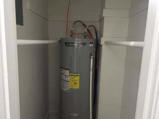 utility room with water heater