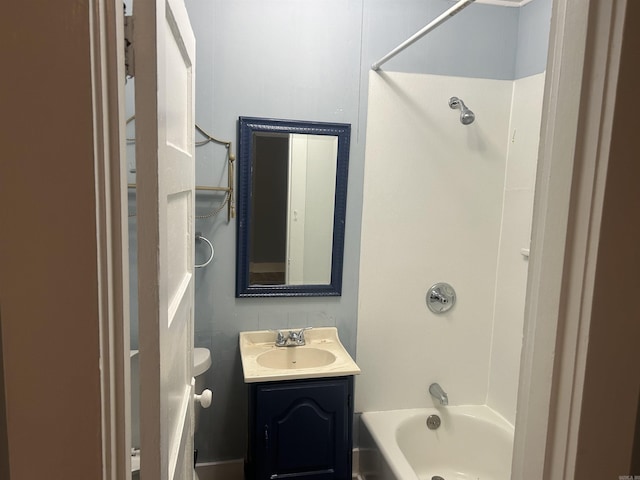 bathroom with vanity and shower / bathtub combination