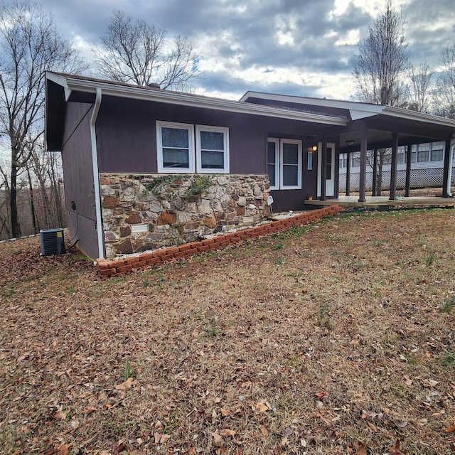 ranch-style house with central AC