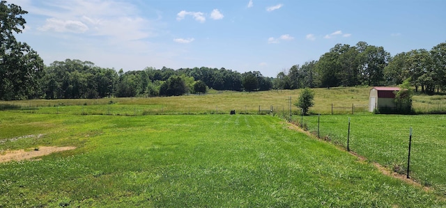 view of yard with a rural view