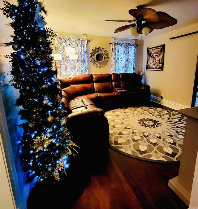 living room featuring wood-type flooring