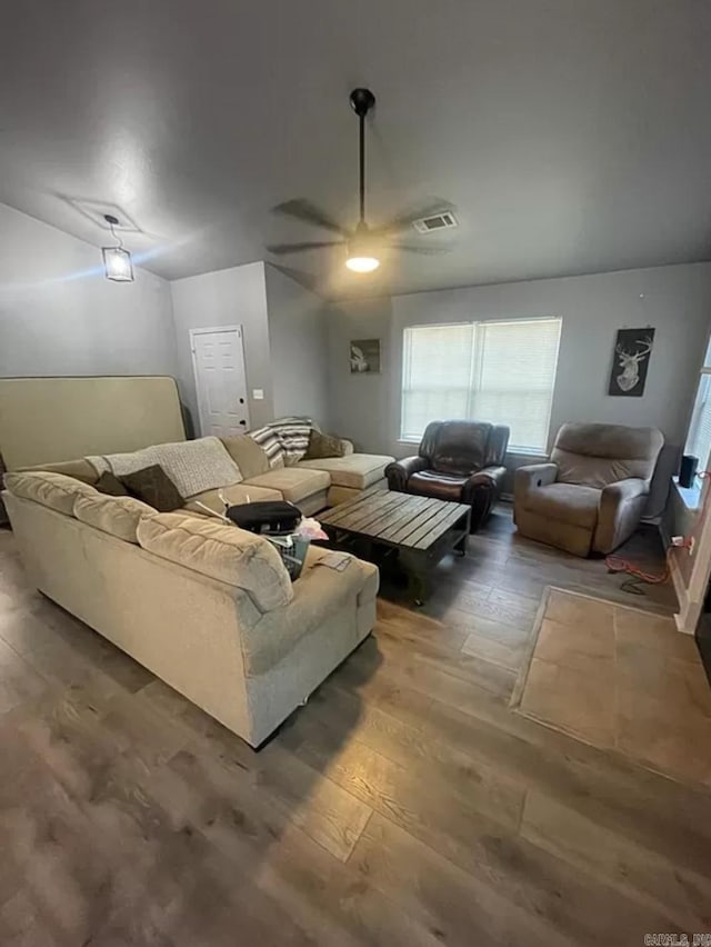 living room featuring hardwood / wood-style floors