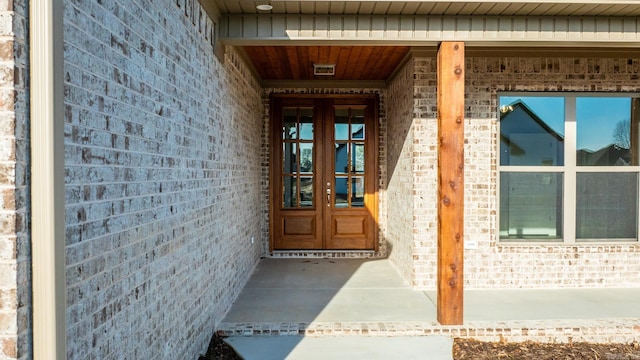 doorway to property with french doors