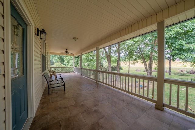 view of patio featuring a porch