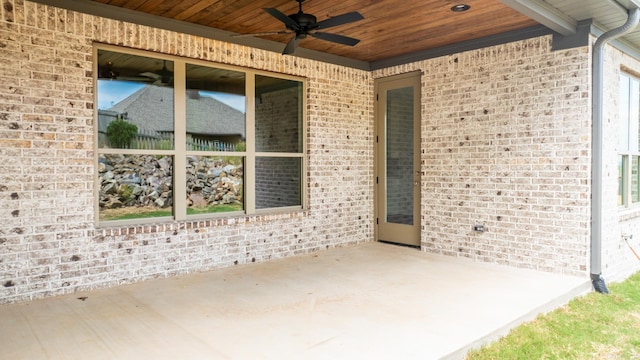 view of patio / terrace with ceiling fan