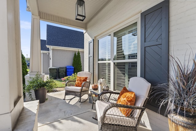 view of patio with a porch