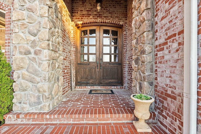 entrance to property with french doors