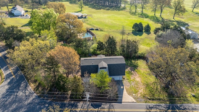 drone / aerial view with a rural view