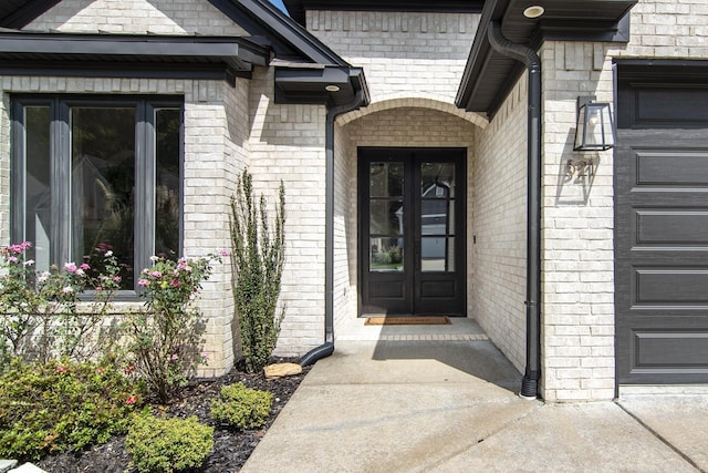 doorway to property featuring french doors