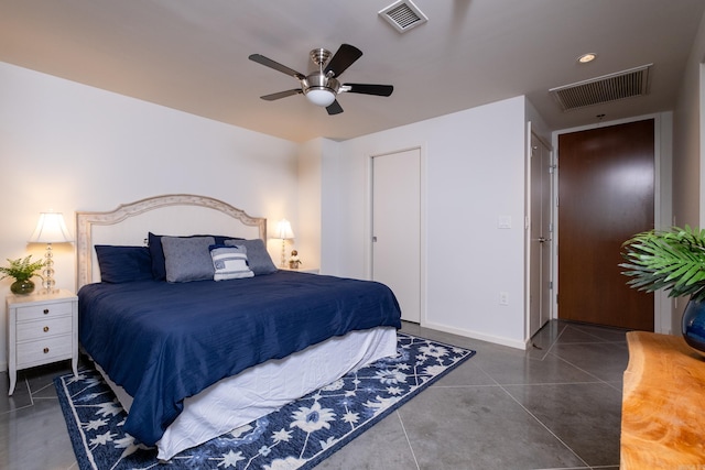 bedroom with ceiling fan