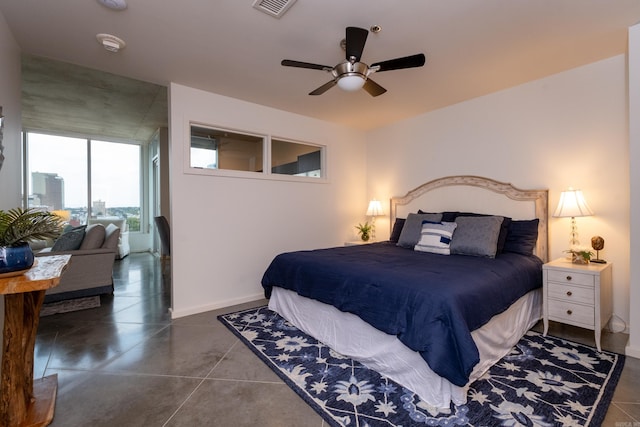 bedroom with ceiling fan