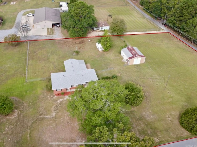 aerial view featuring a rural view