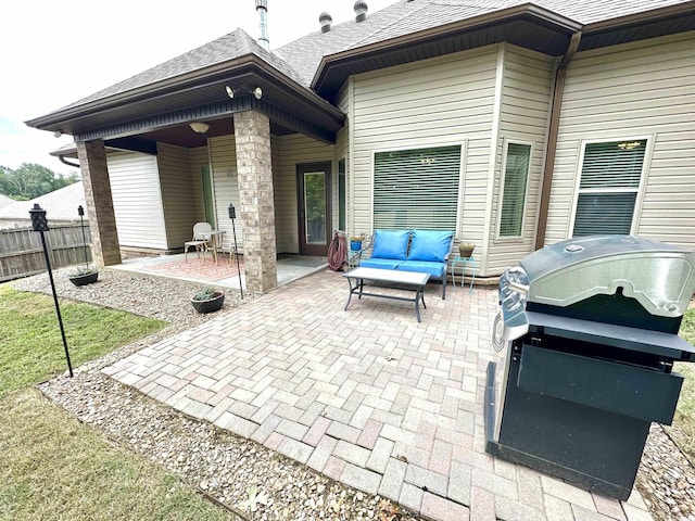 view of patio with grilling area