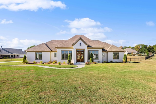 view of front facade with a front yard