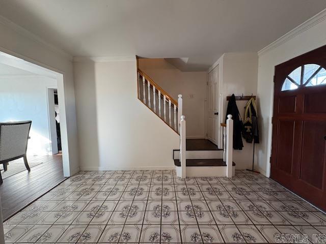 entrance foyer with ornamental molding