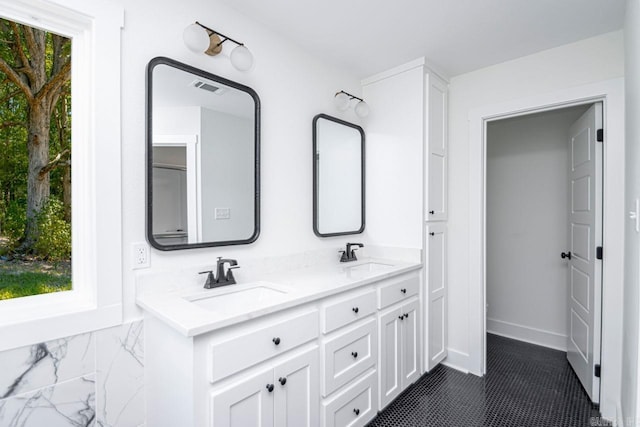 bathroom featuring vanity and a wealth of natural light