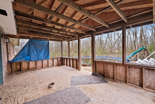 view of unfurnished sunroom