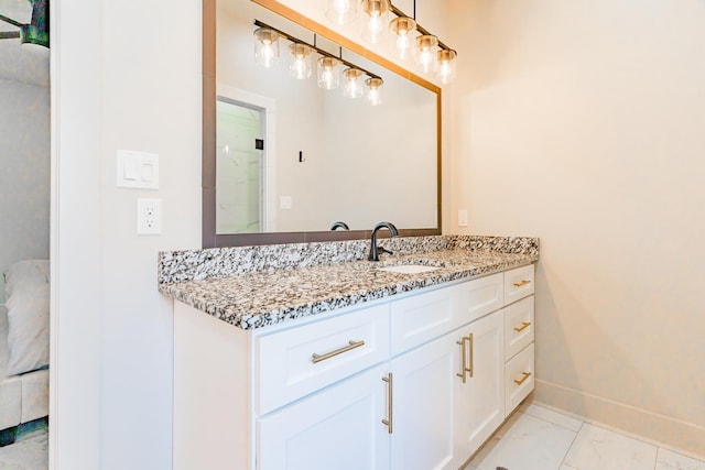 bathroom featuring vanity and tile patterned floors