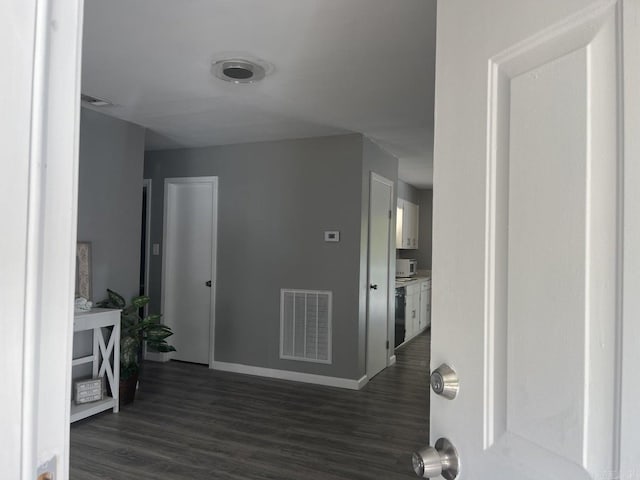 hall featuring dark hardwood / wood-style flooring