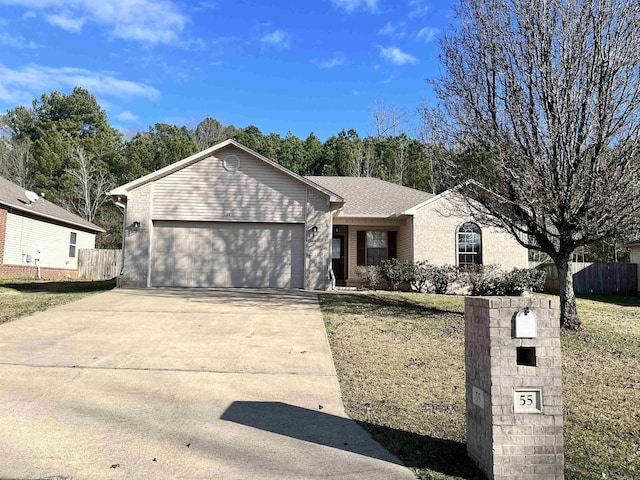 single story home featuring a garage