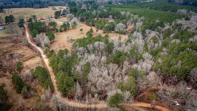 birds eye view of property featuring a rural view