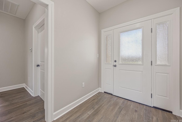 foyer entrance featuring hardwood / wood-style flooring