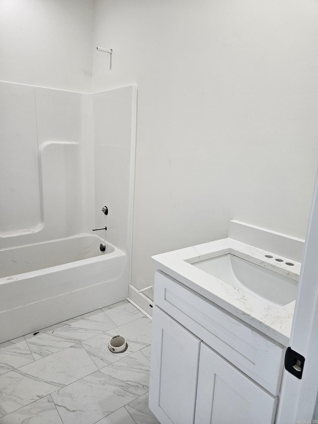 bathroom featuring vanity and bathtub / shower combination