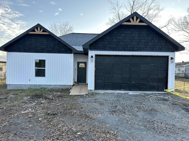 view of front facade with a garage