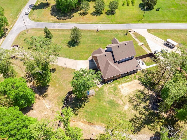 bird's eye view with a rural view