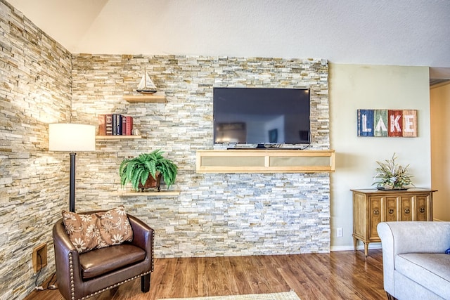 living area featuring hardwood / wood-style floors