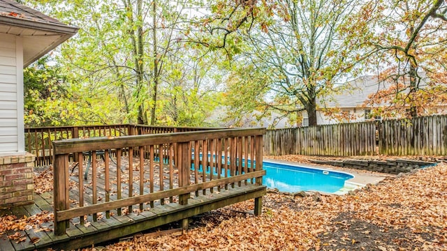 view of pool with a deck