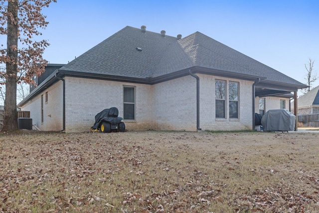 back of property with cooling unit