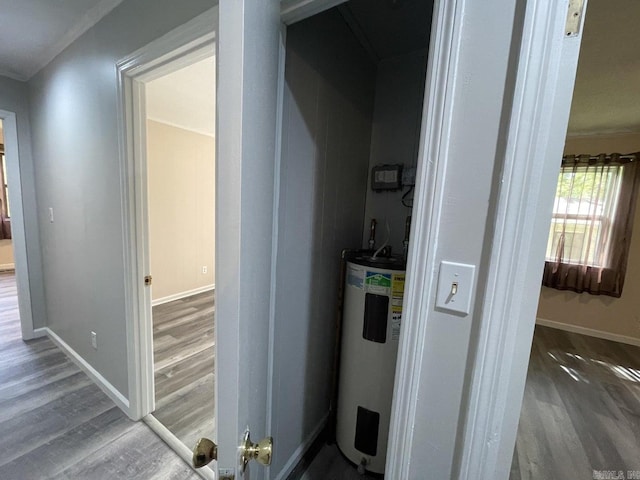 utility room with water heater