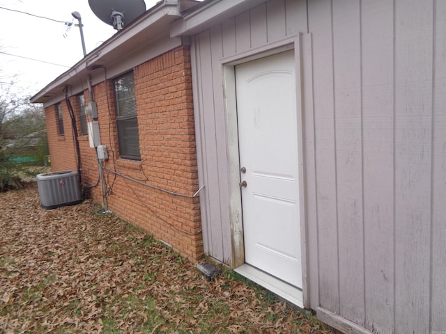 view of home's exterior featuring central air condition unit