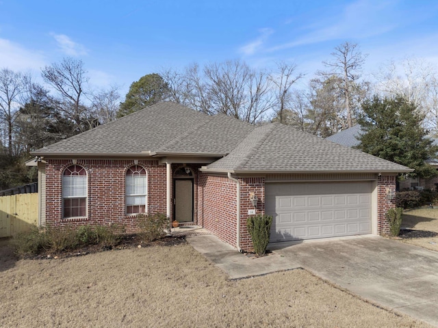 ranch-style home with a garage