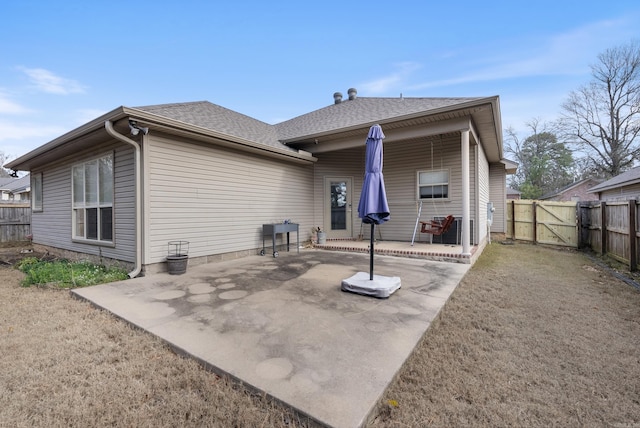 rear view of house featuring a patio area