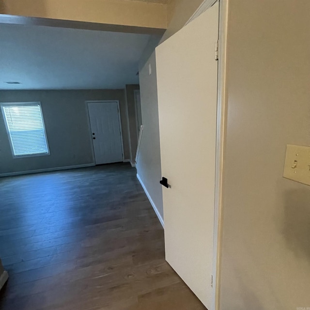 hall featuring dark hardwood / wood-style floors