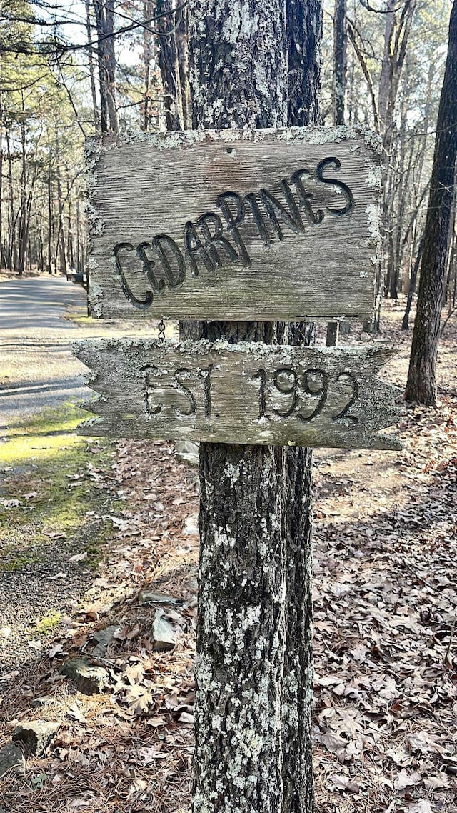 view of community sign