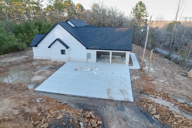 view of entry to storm shelter