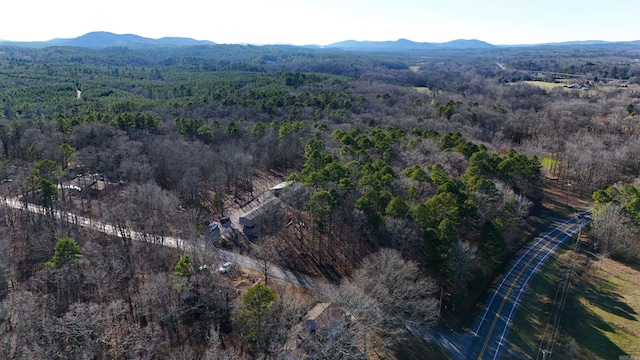 aerial view with a mountain view