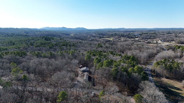 bird's eye view with a mountain view