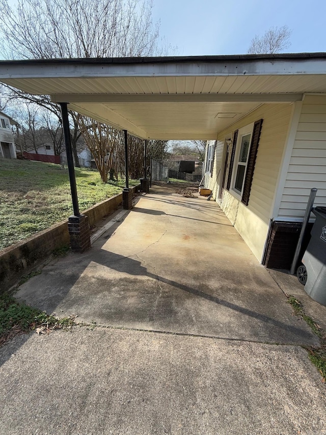 view of patio / terrace featuring a carport