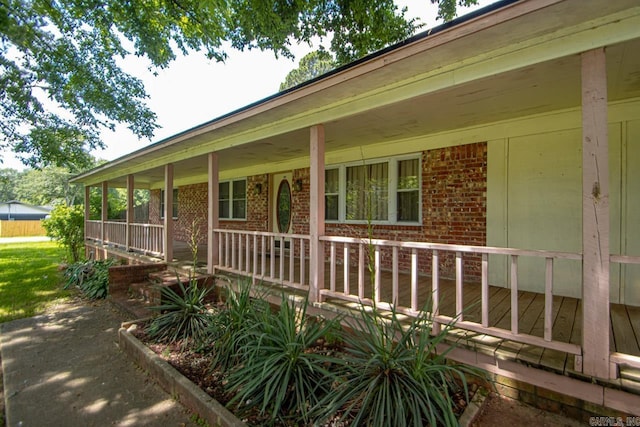 exterior space with a porch