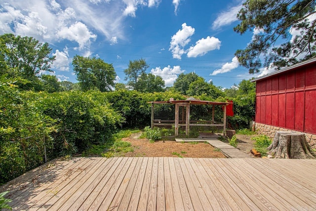 deck featuring a gazebo