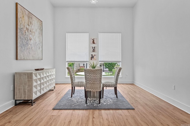 dining room featuring light hardwood / wood-style floors