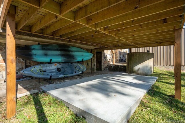 view of patio featuring a carport