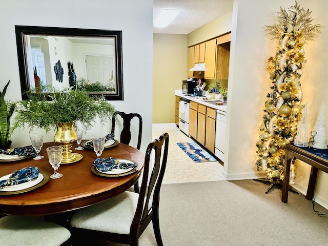 view of carpeted dining room